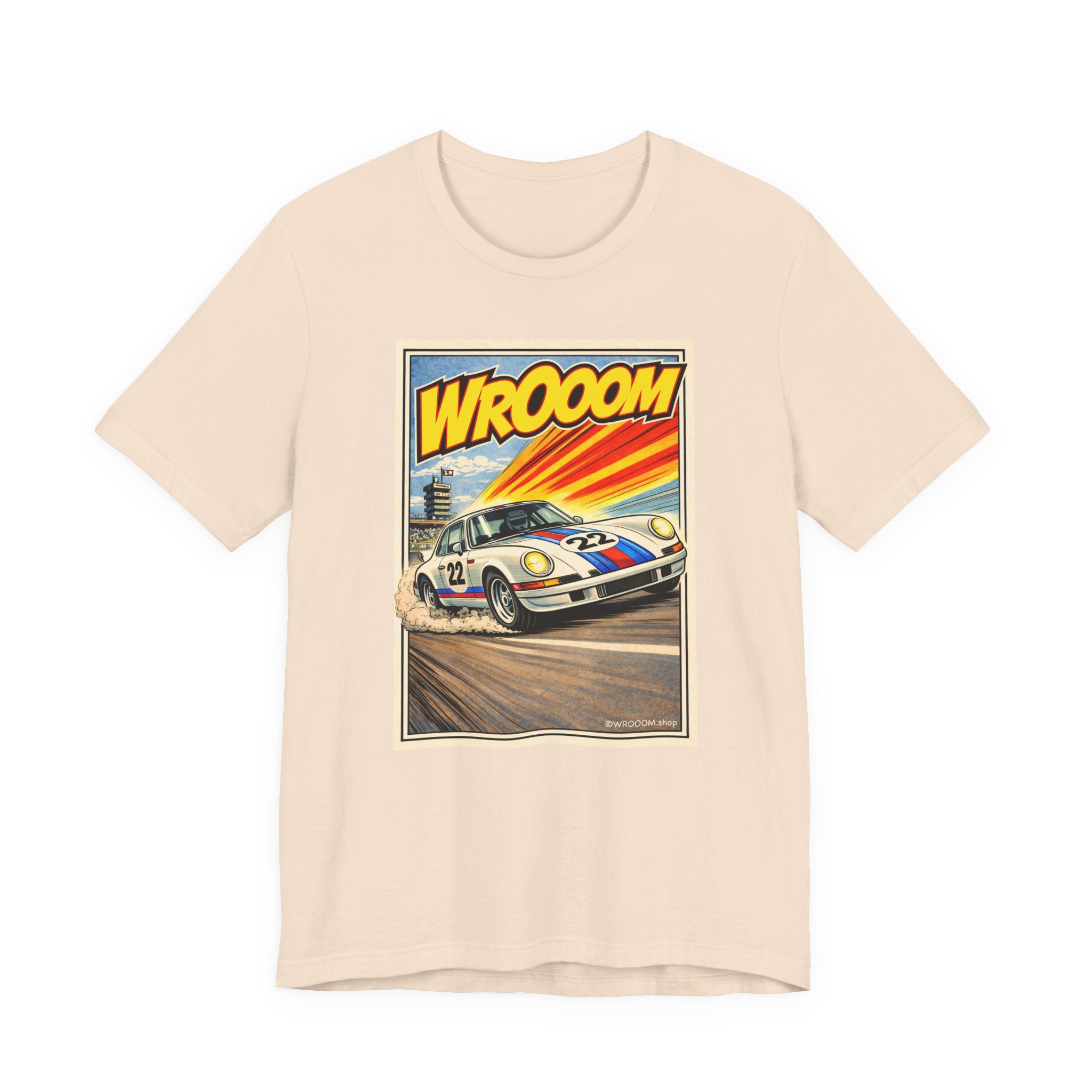 WROOOM Precision Racer – Retro Racing T-Shirt