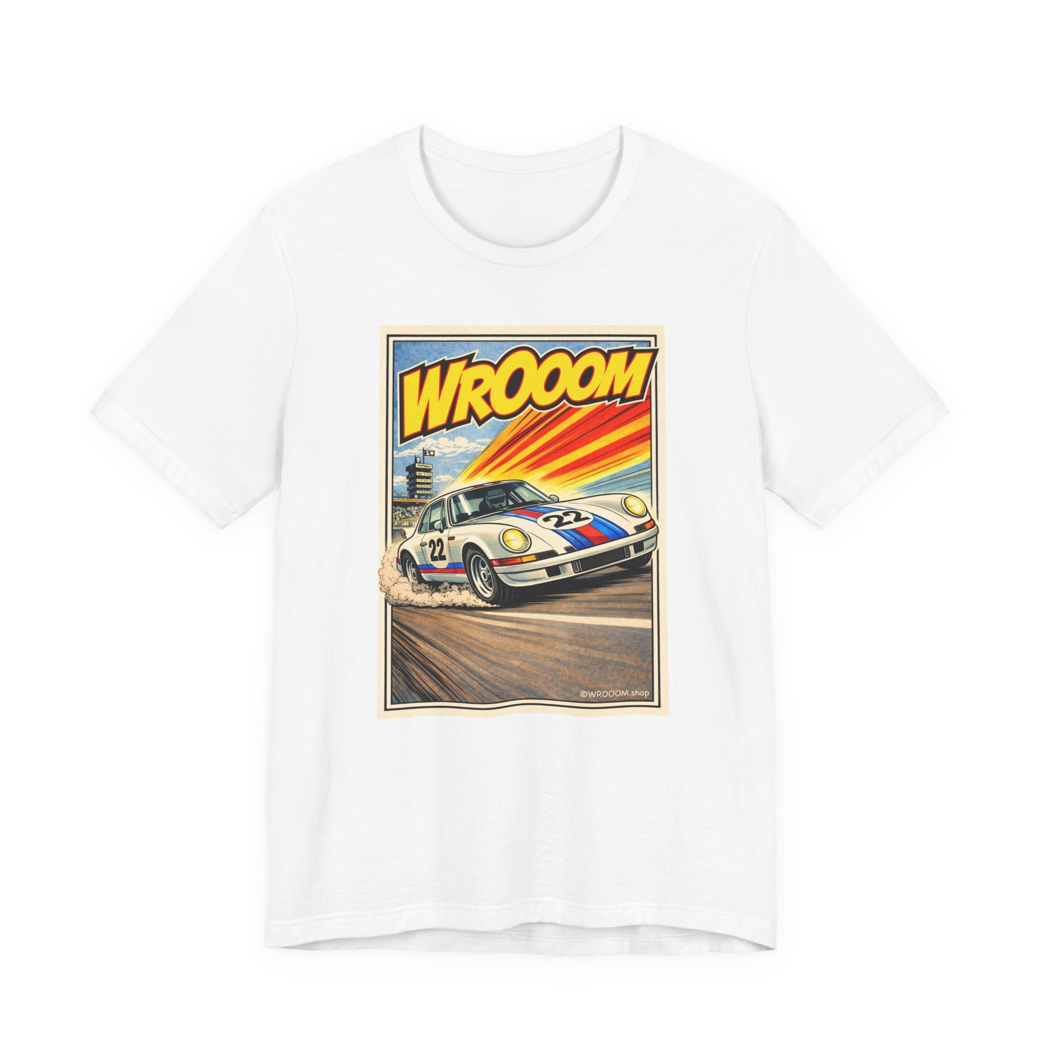 WROOOM Precision Racer – Retro Racing T-Shirt